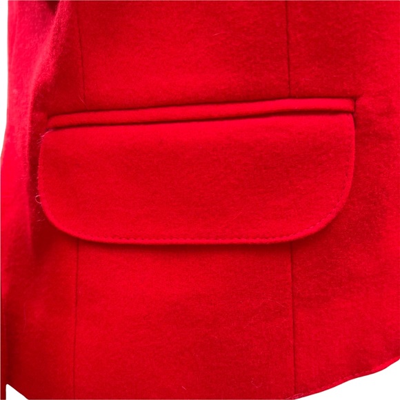 Pendleton Pure Virgin Wool Petite Red Cropped Blazer Size 10 - Picture 4 of 10